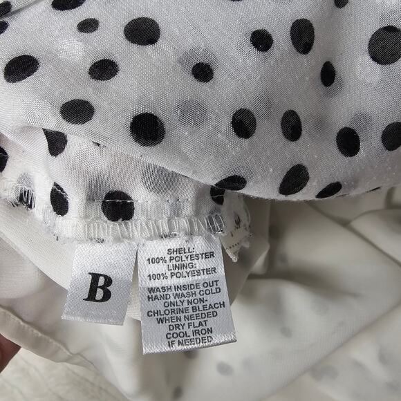 LOFT Black White Polka Dot Ruffle Sleeveless Blouse Women’s M Layering Top - Picture 7 of 8